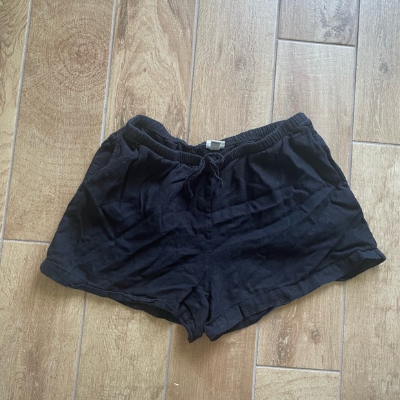 A New Day Women's Black Shorts linen blend drawstring shorts medium - Picture 3 of 8